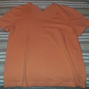 🐙Dress Barn NWOT Orange Square Neck Tee Shirt